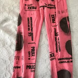Assata Shakur Mugshot Black Panther Pink Screenprint Sweatpants Sz Small Vintage